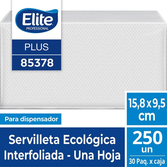 SERVILLETA INTERFOLIADA ELITE PLUS - 250 UNIDADES