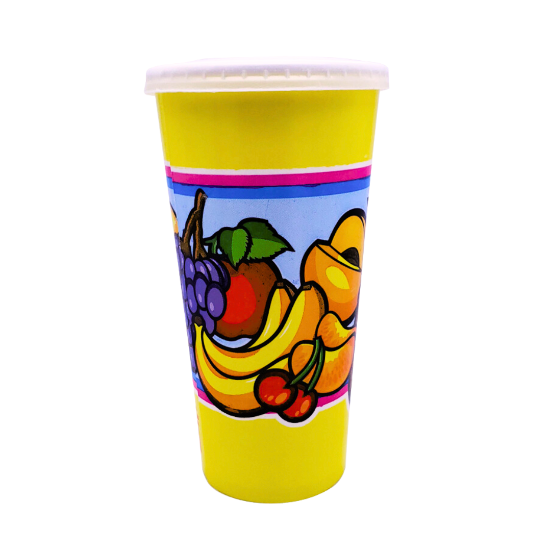 VASO FRUTADO 16 ONZAS CON TAPA - 25 UNIDADES