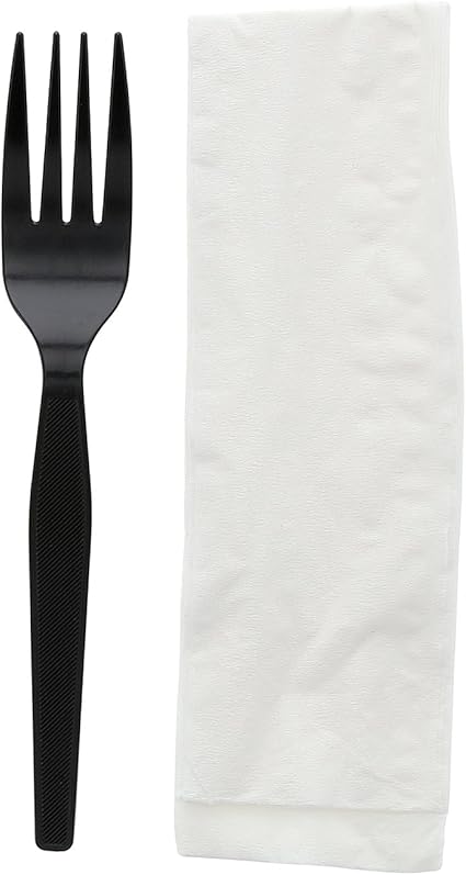 KIT DE TENEDOR NEGRO S/SAL - 100 UNIDADES